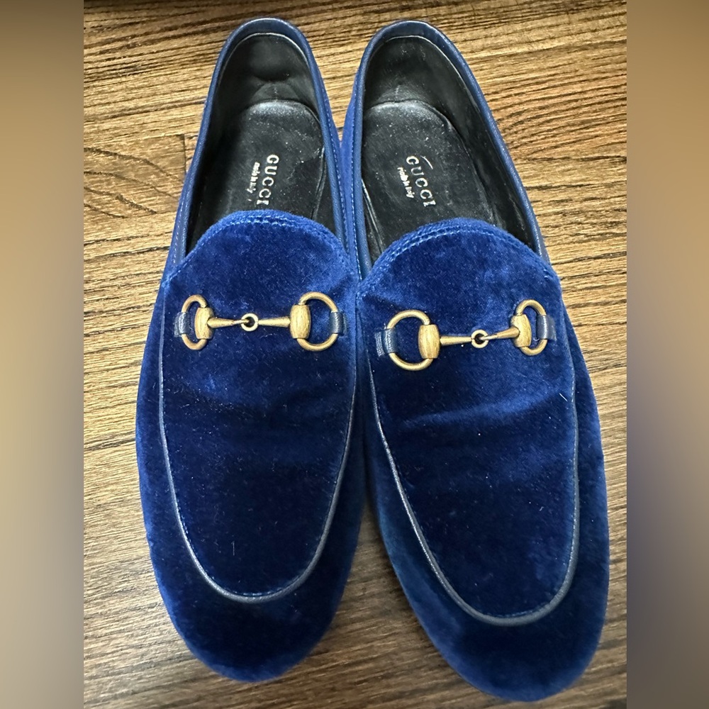 Gucci velvet horsebit loafers